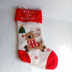 Baby first Christmas Stocking Rudolph